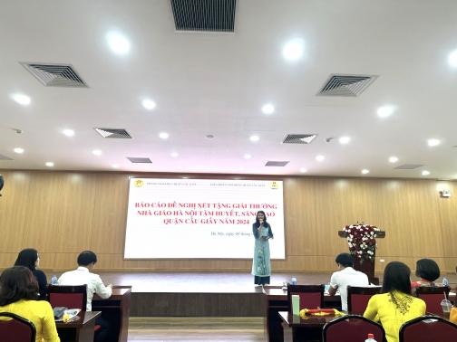 TIN VUI TỪ GIẢI THƯỞNG “NHÀ GIÁO HÀ NỘI TÂM HUYẾT SÁNG TẠO” QUẬN CẦU GIẤY NĂM 2024